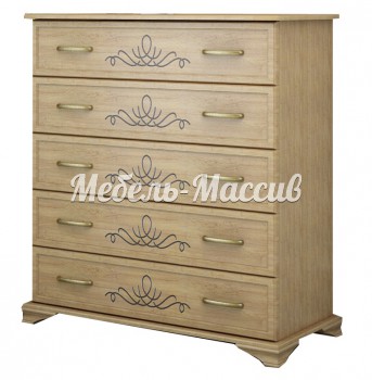 Комод Нова 5 ящиков из массива Ш-90см, В-120см,Г-45см