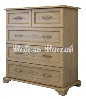 Комод Таката 5 ящиков из массива Ш-90см, В-100см,Г-45см