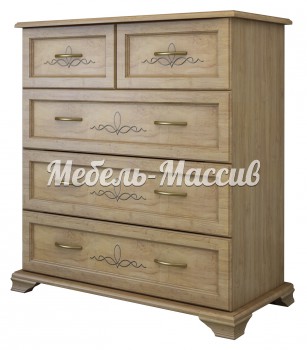 Комод Соната 5 ящиков из массива Ш-90см, В-100см,Г-45см