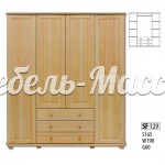 Шкаф Витязь - 140 из массива дерева Ш-160см,В-200см,Г-60см
